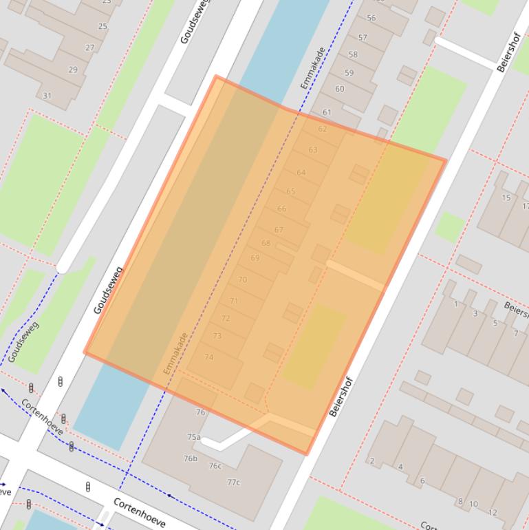 Kaart van postcodegebied 2411JD.