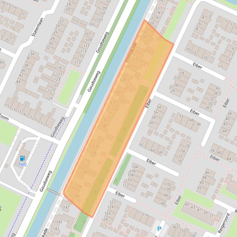 Kaart van postcodegebied 2411JH.