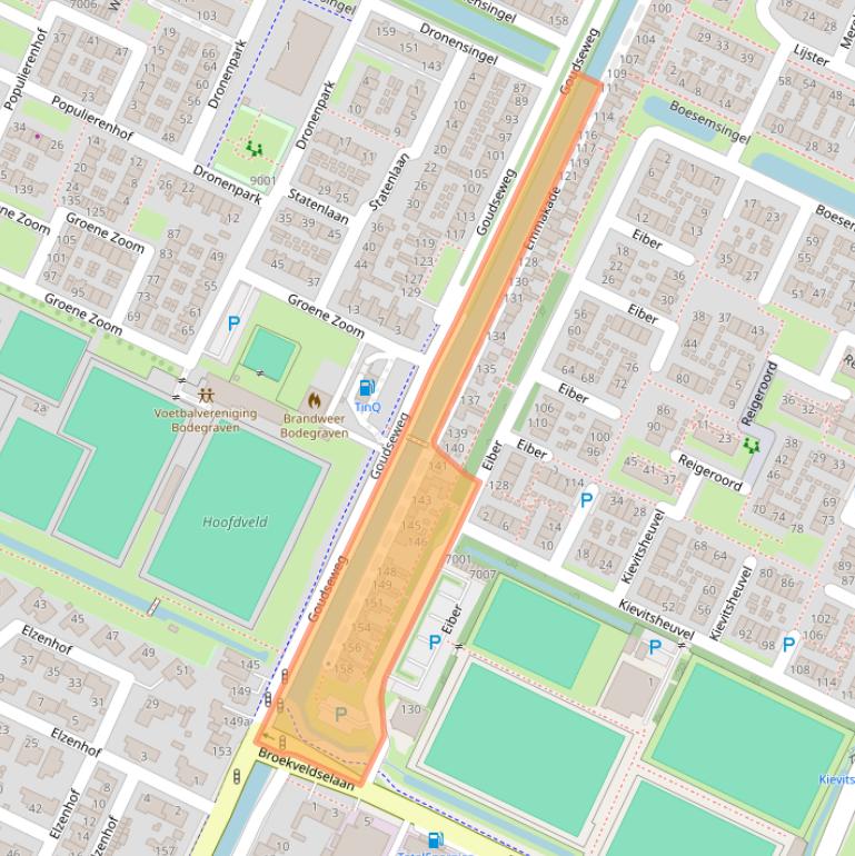 Kaart van postcodegebied 2411JJ.