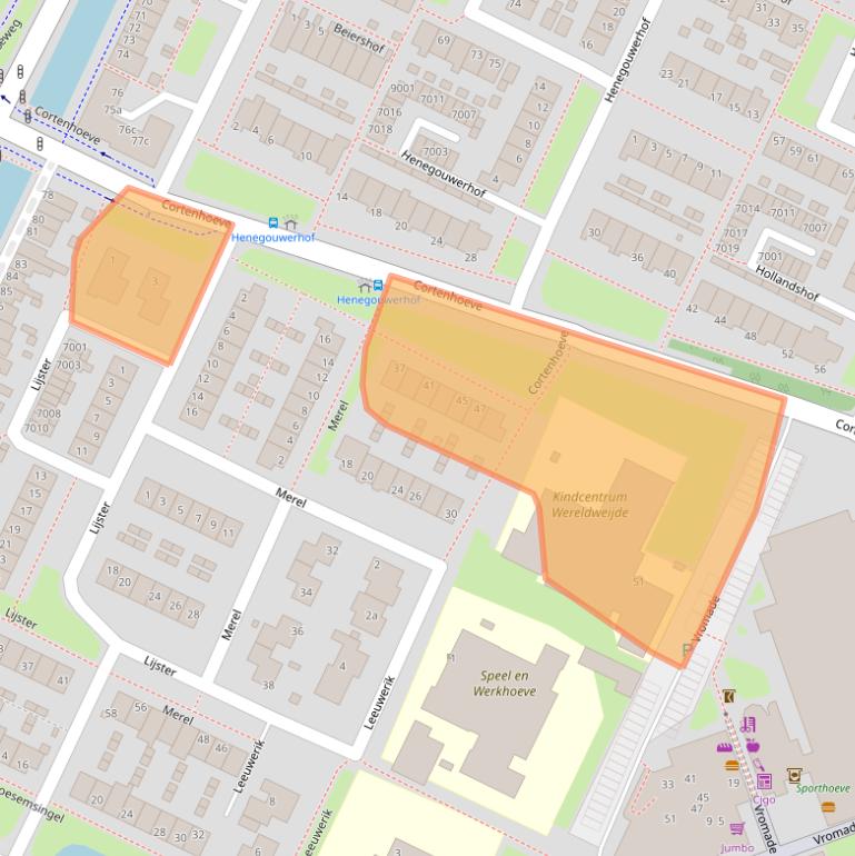 Kaart van postcodegebied 2411JL.