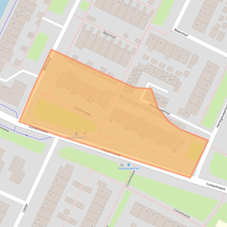 Kaart van postcodegebied 2411JM.