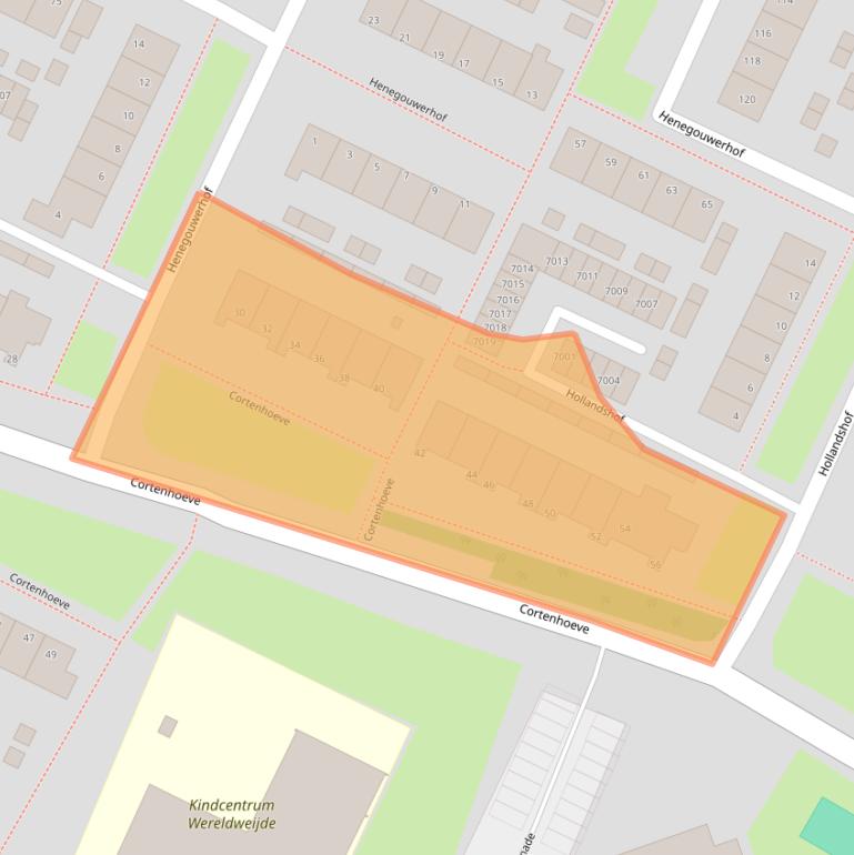 Kaart van postcodegebied 2411JN.