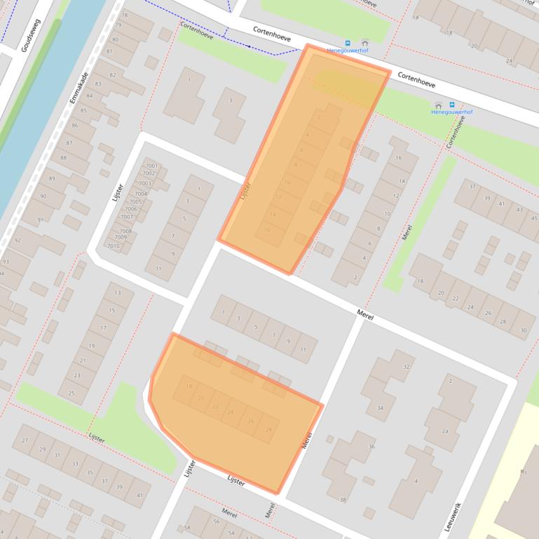 Kaart van postcodegebied 2411KL.