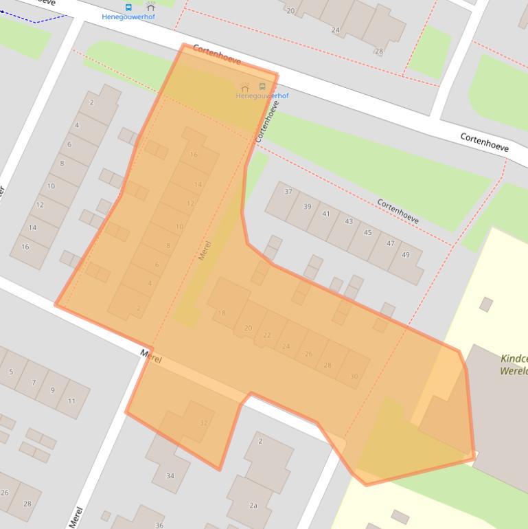 Kaart van postcodegebied 2411KN.