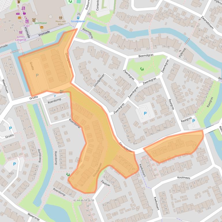 Kaart van postcodegebied 2411KV.