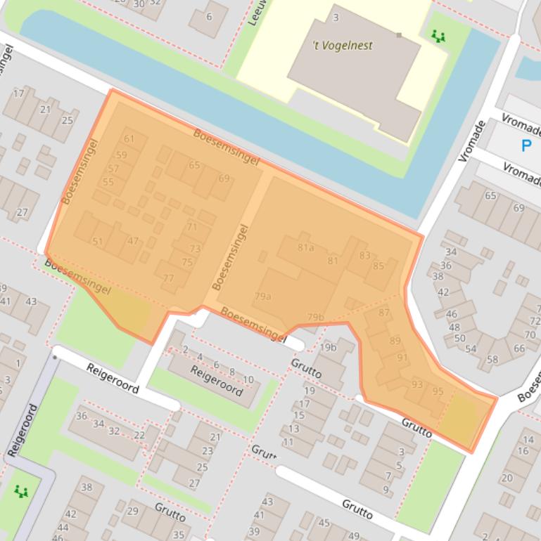 Kaart van postcodegebied 2411KW.