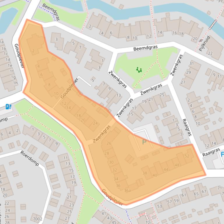 Kaart van postcodegebied 2411KZ.