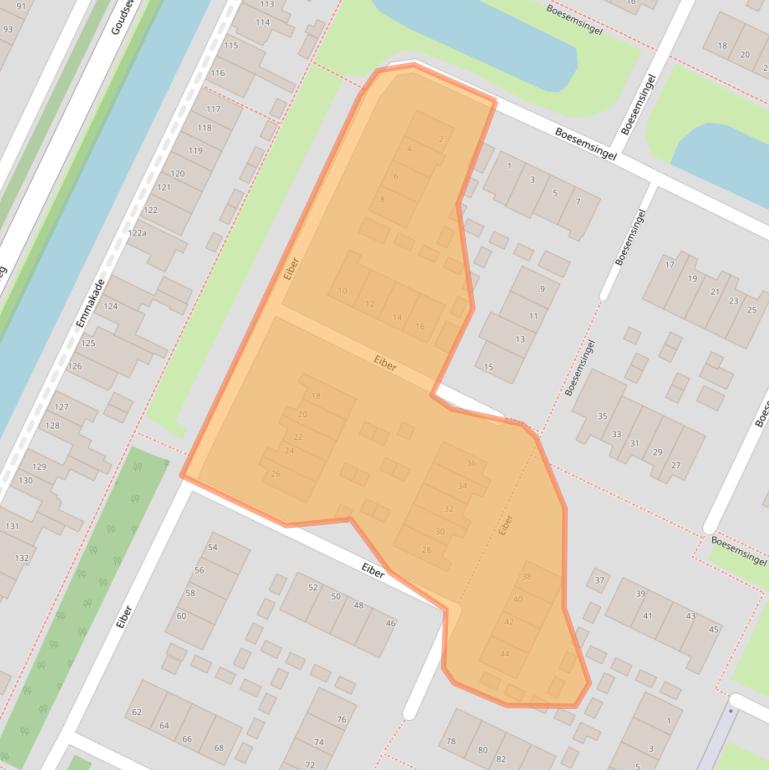 Kaart van postcodegebied 2411LA.