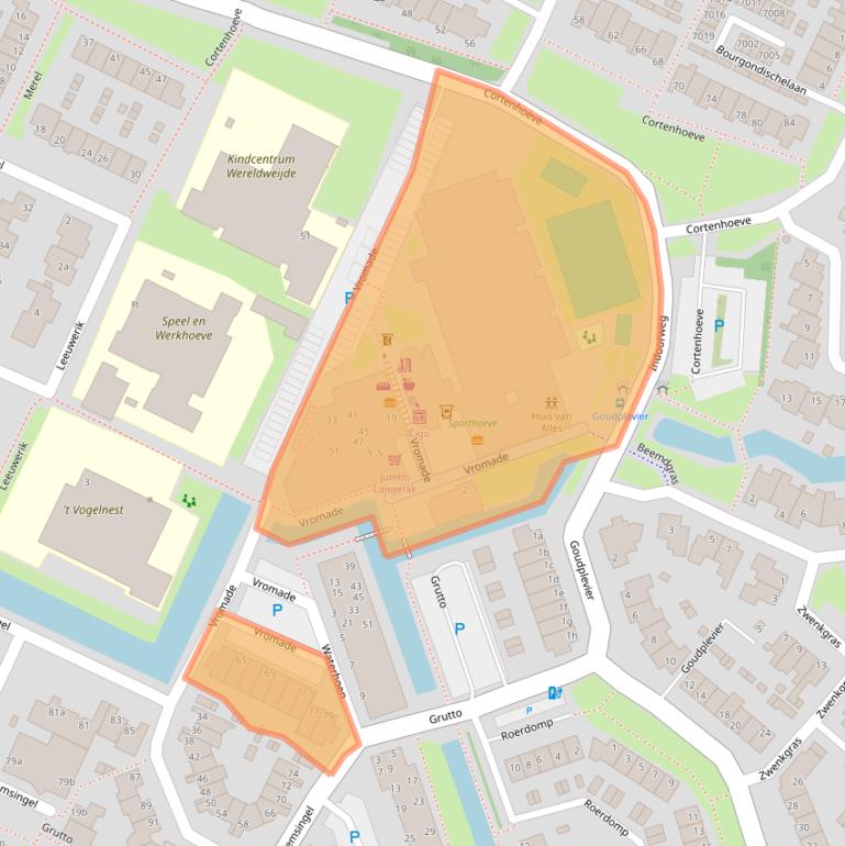 Kaart van postcodegebied 2411LG.