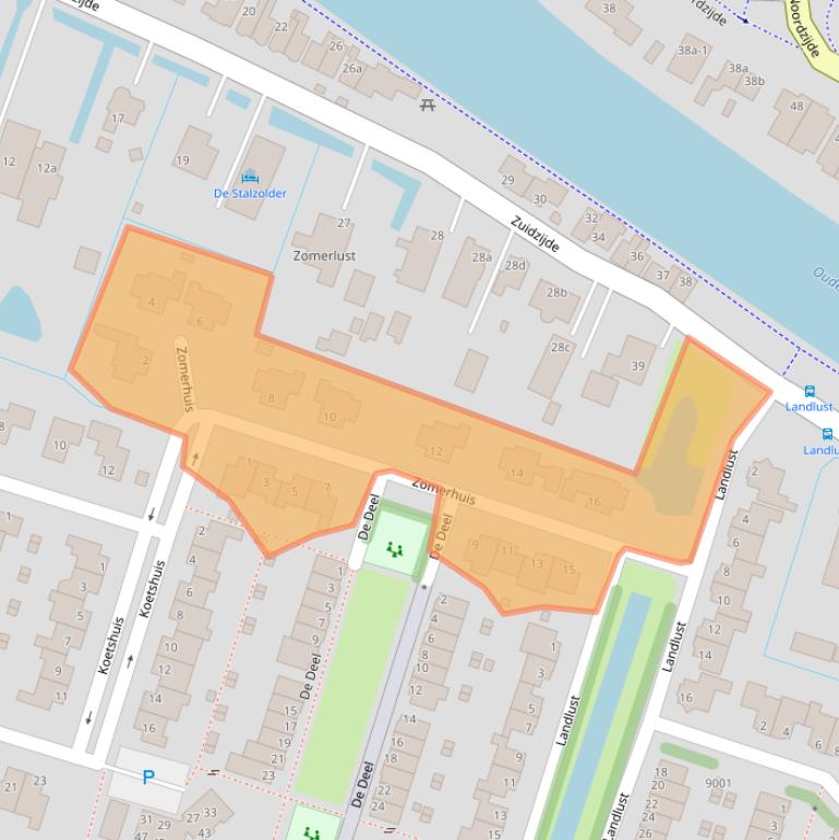 Kaart van postcodegebied 2411LH.