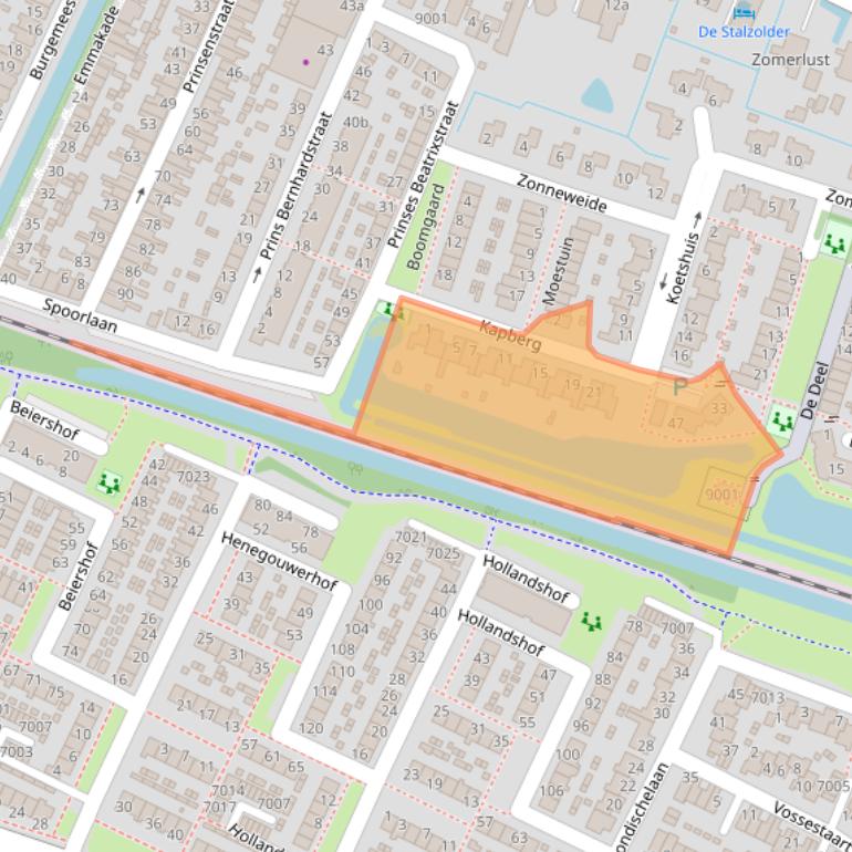Kaart van postcodegebied 2411LK.
