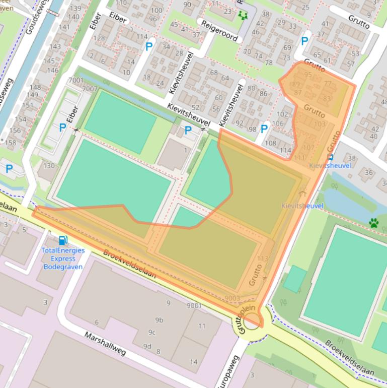 Kaart van postcodegebied 2411LS.