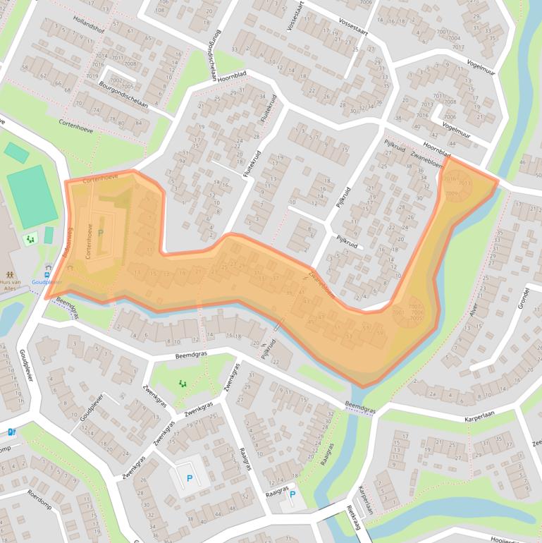 Kaart van postcodegebied 2411MP.