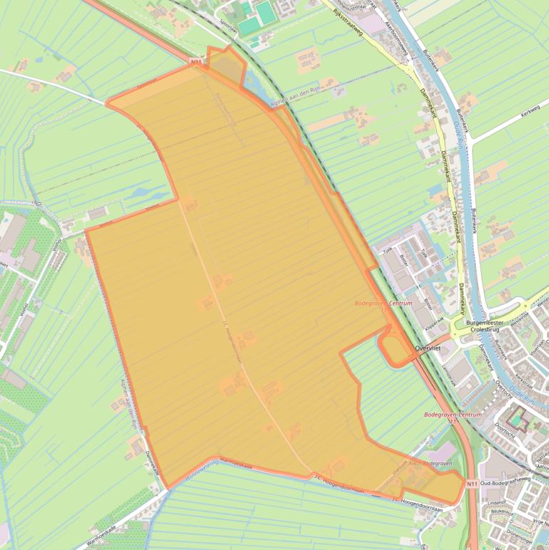 Kaart van postcodegebied 2411NB.
