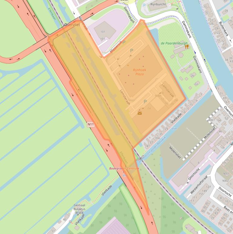 Kaart van postcodegebied 2411NC.