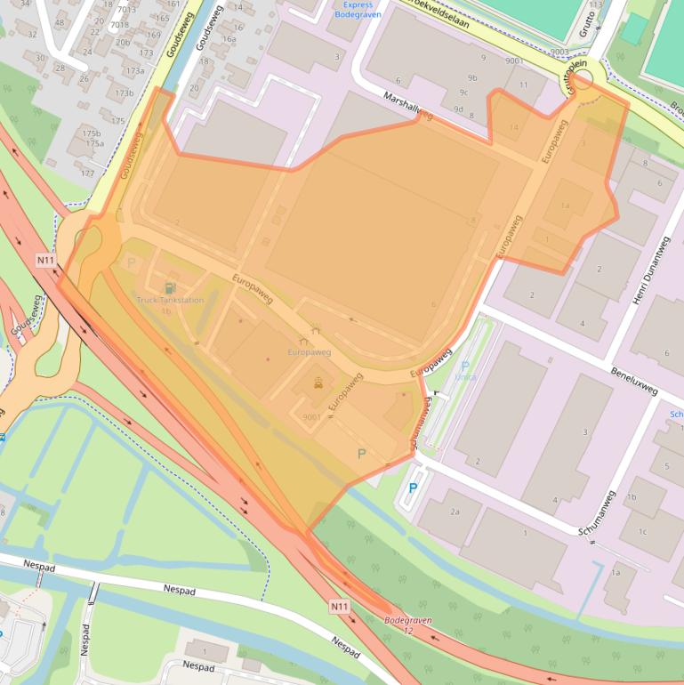 Kaart van postcodegebied 2411NE.