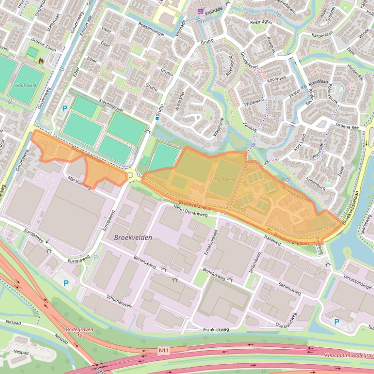 Kaart van postcodegebied 2411NL.