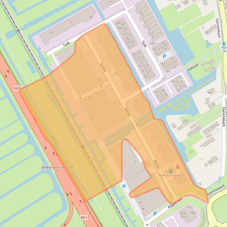 Kaart van postcodegebied 2411NM.