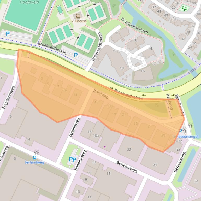 Kaart van postcodegebied 2411NR.