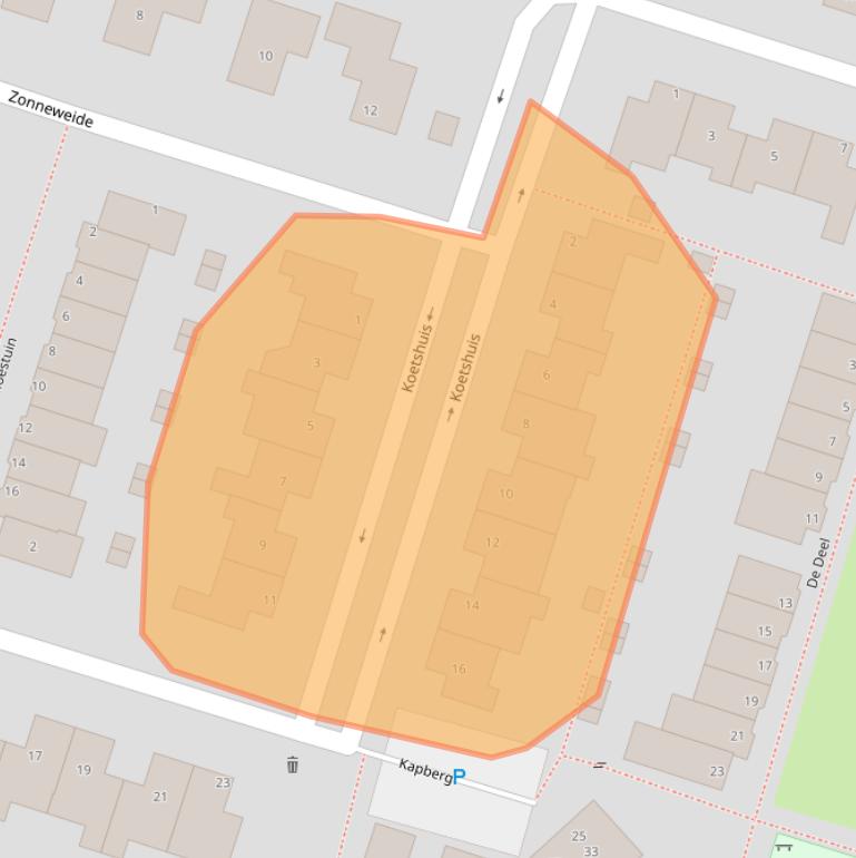 Kaart van postcodegebied 2411SK.