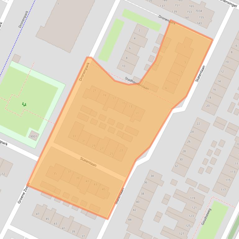 Kaart van postcodegebied 2411SR.