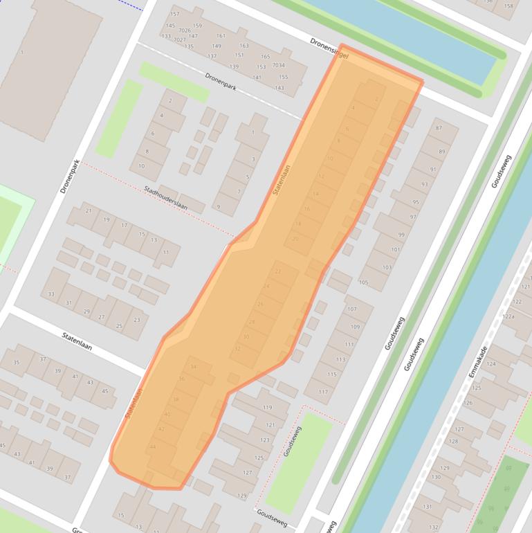 Kaart van postcodegebied 2411ST.
