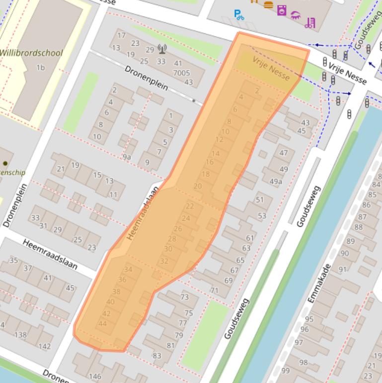 Kaart van postcodegebied 2411SW.