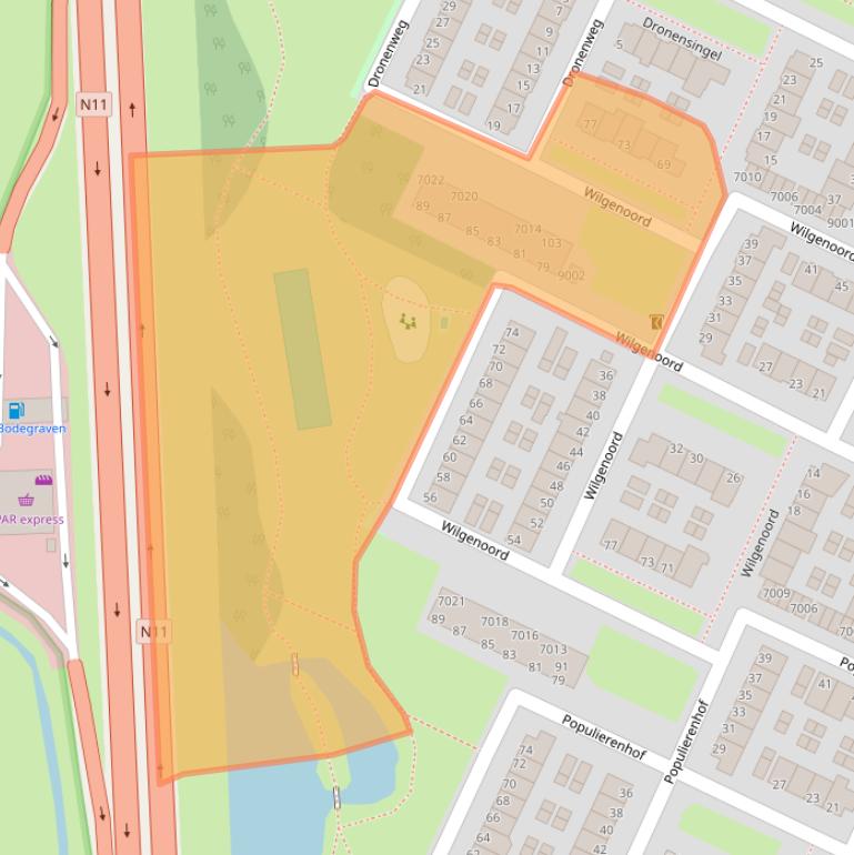 Kaart van postcodegebied 2411TD.