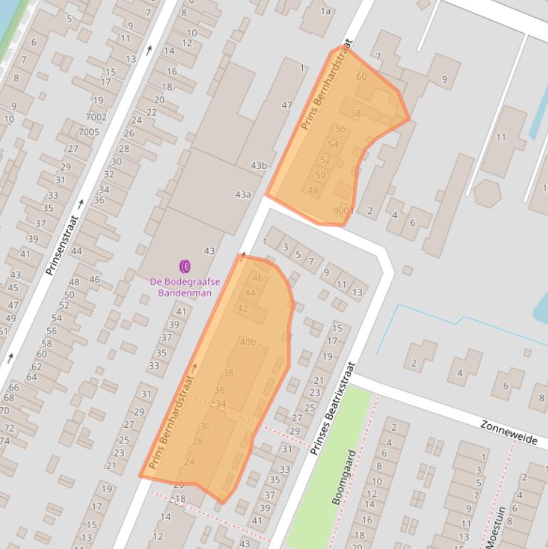 Kaart van postcodegebied 2411TM.