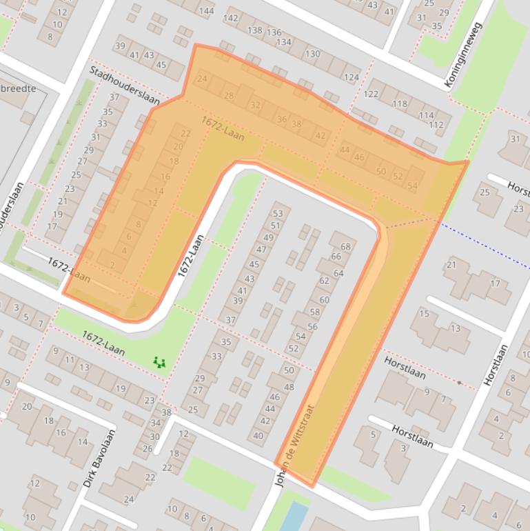 Kaart van postcodegebied 2411TW.