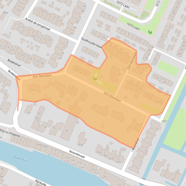 Kaart van postcodegebied 2411TX.