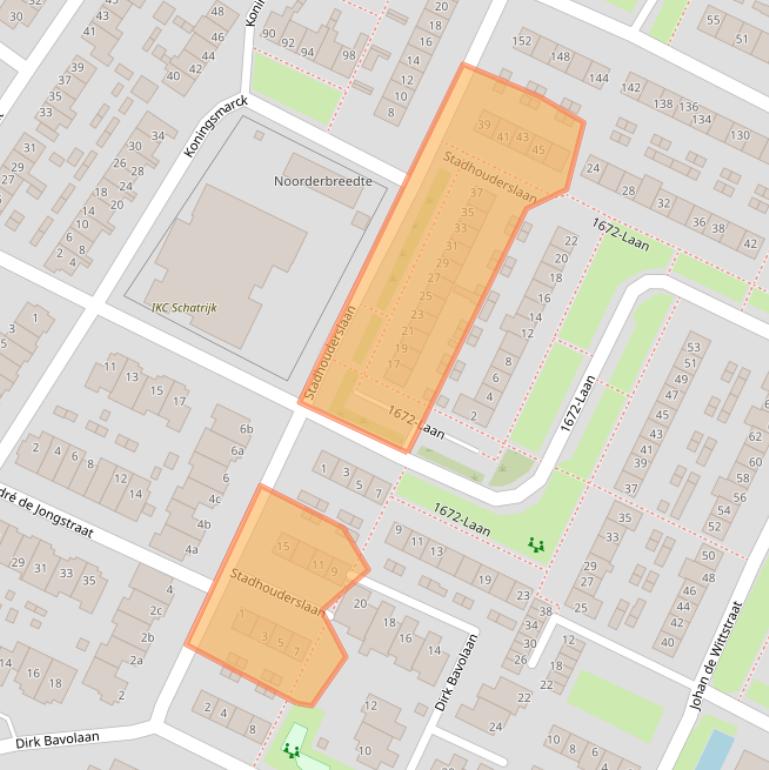 Kaart van postcodegebied 2411TZ.