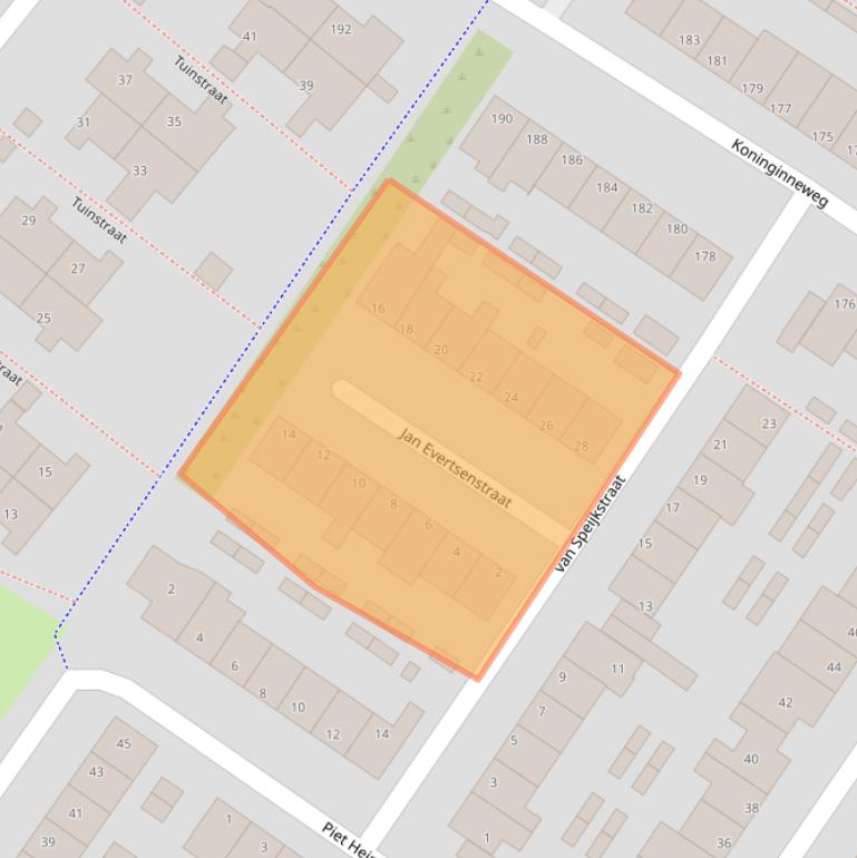 Kaart van postcodegebied 2411VH.