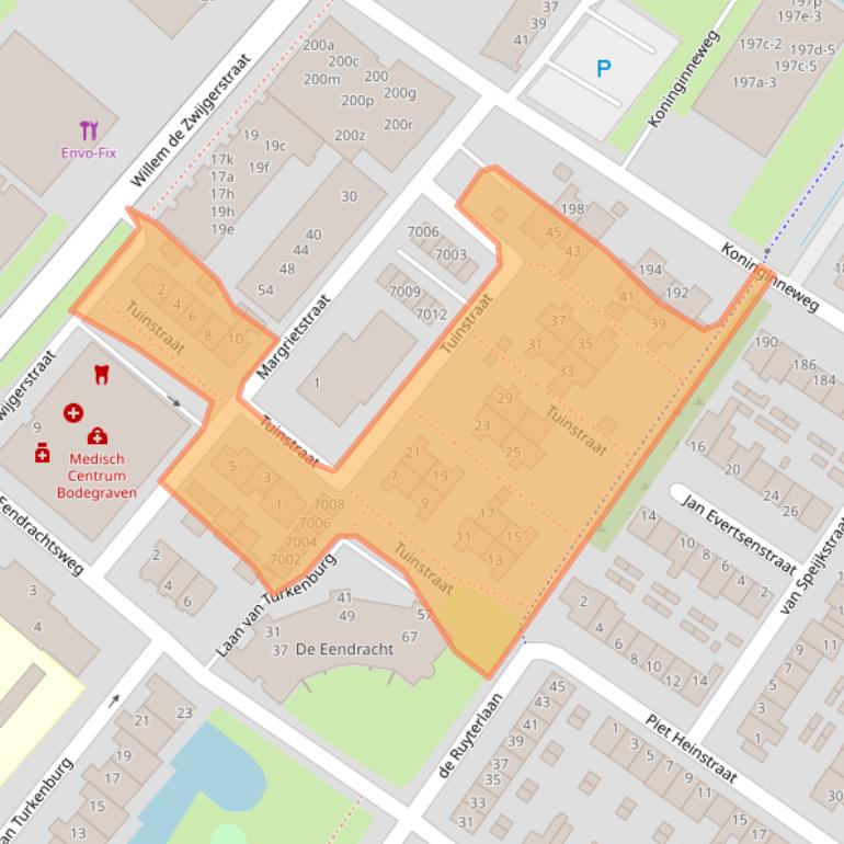 Kaart van postcodegebied 2411VS.