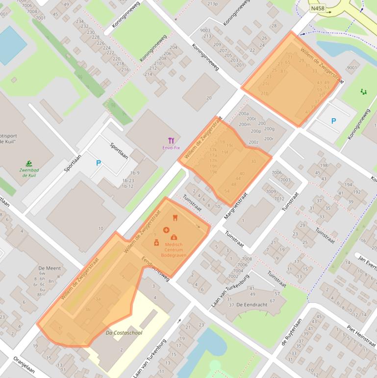 Kaart van postcodegebied 2411VT.