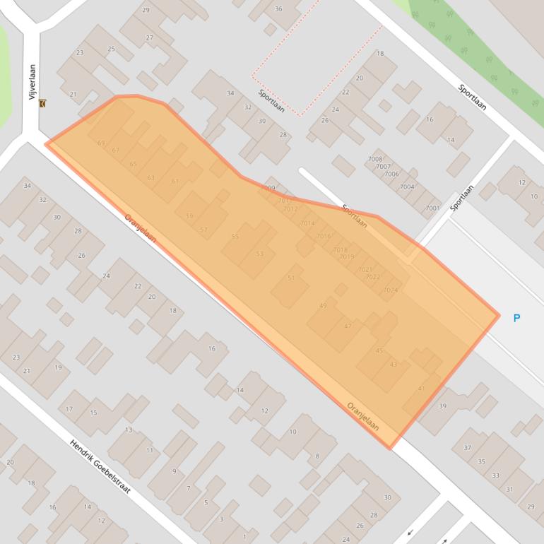 Kaart van postcodegebied 2411VX.