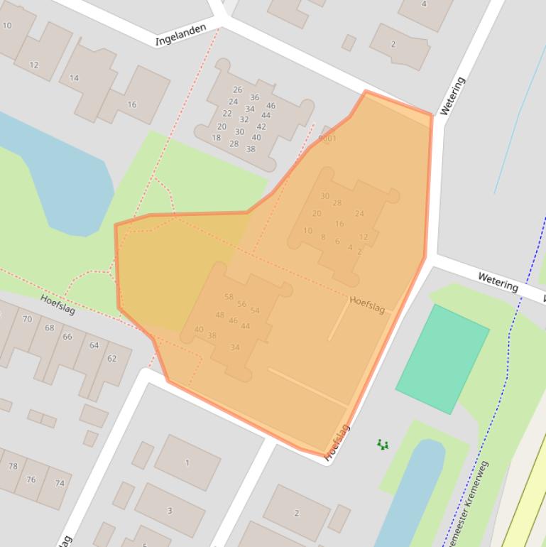 Kaart van postcodegebied 2411WB.