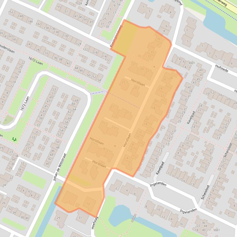 Kaart van postcodegebied 2411WE.