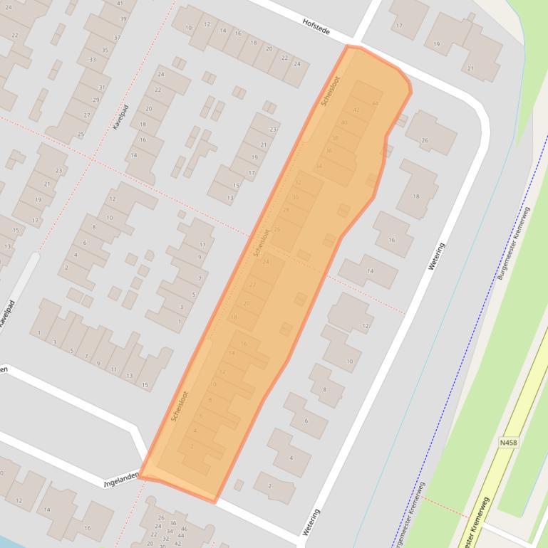 Kaart van postcodegebied 2411WL.