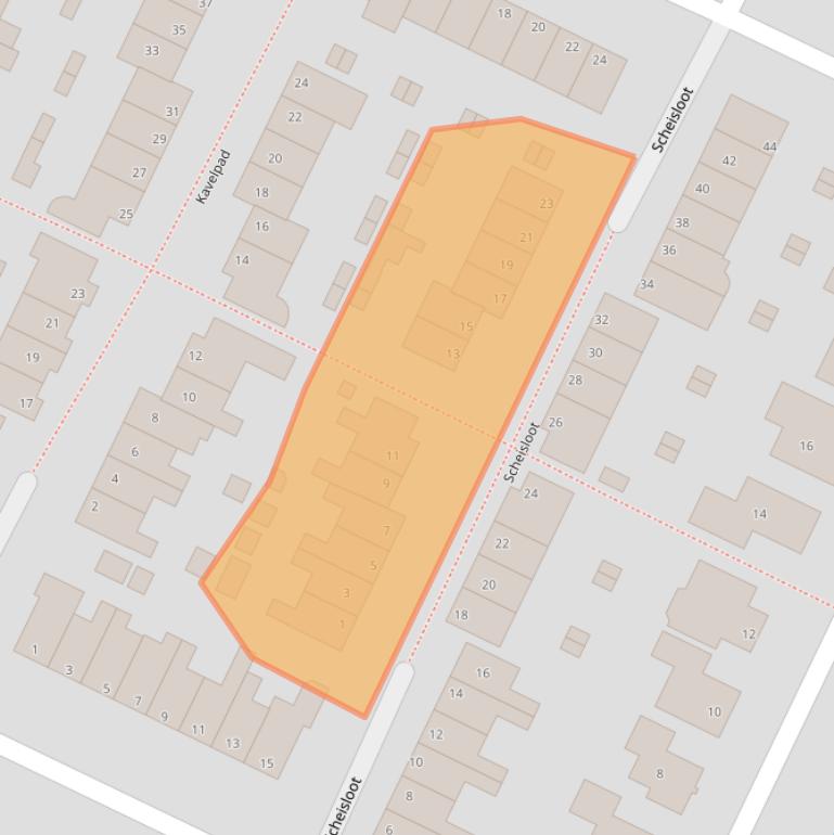 Kaart van postcodegebied 2411WN.