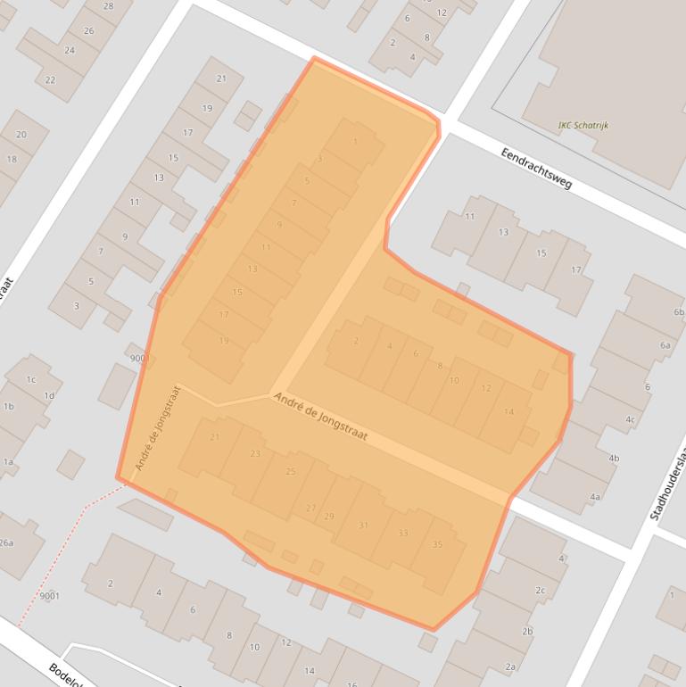 Kaart van postcodegebied 2411WS.