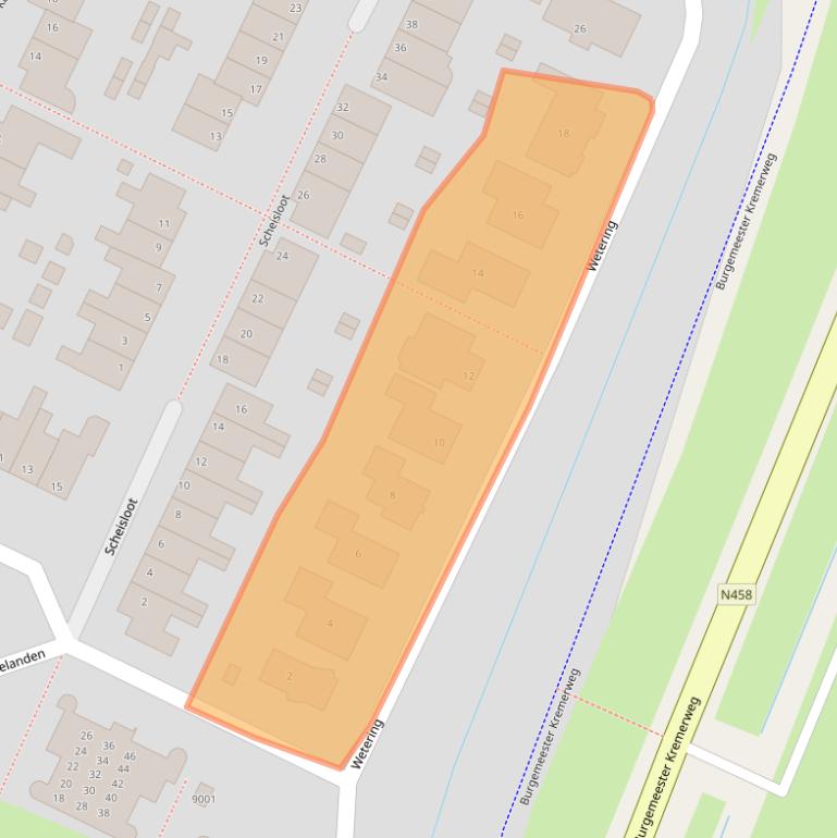 Kaart van postcodegebied 2411WV.