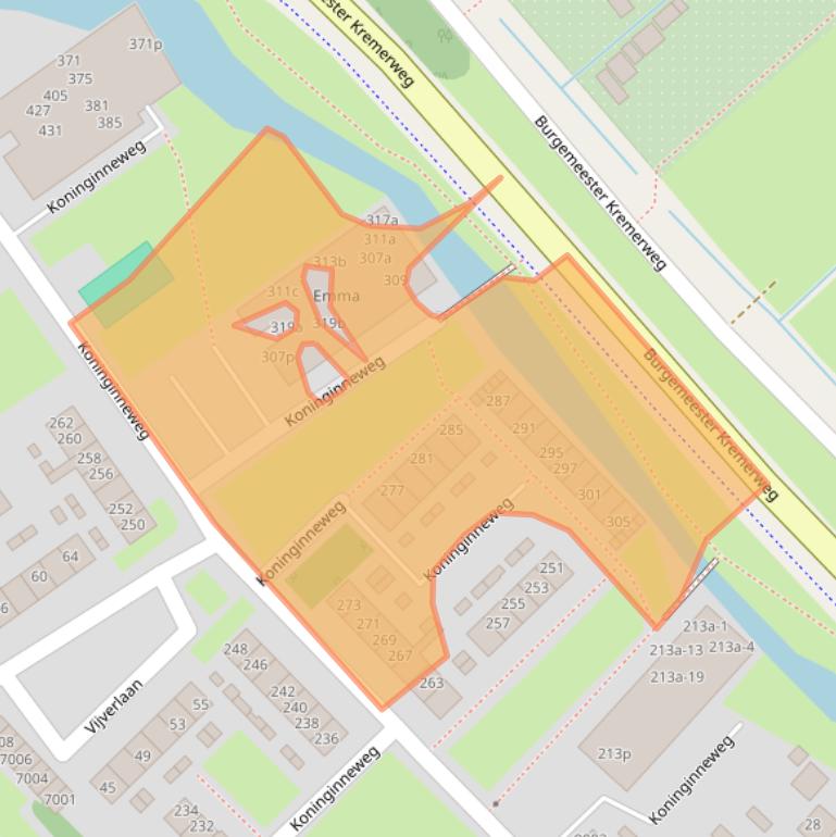 Kaart van postcodegebied 2411XS.