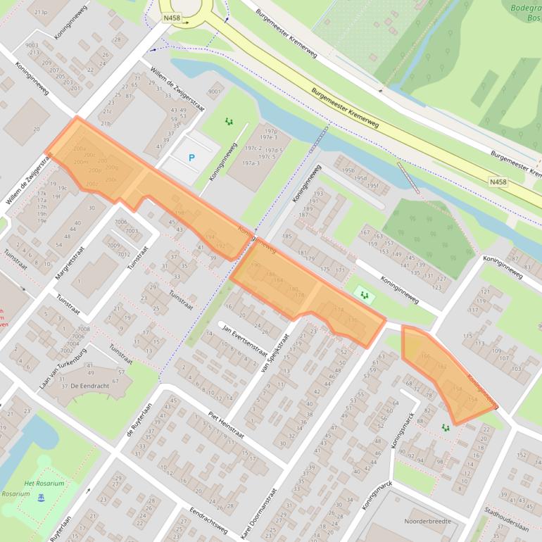 Kaart van postcodegebied 2411XW.