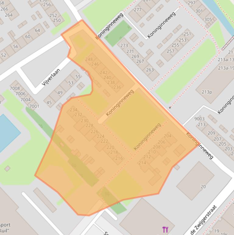 Kaart van postcodegebied 2411XX.