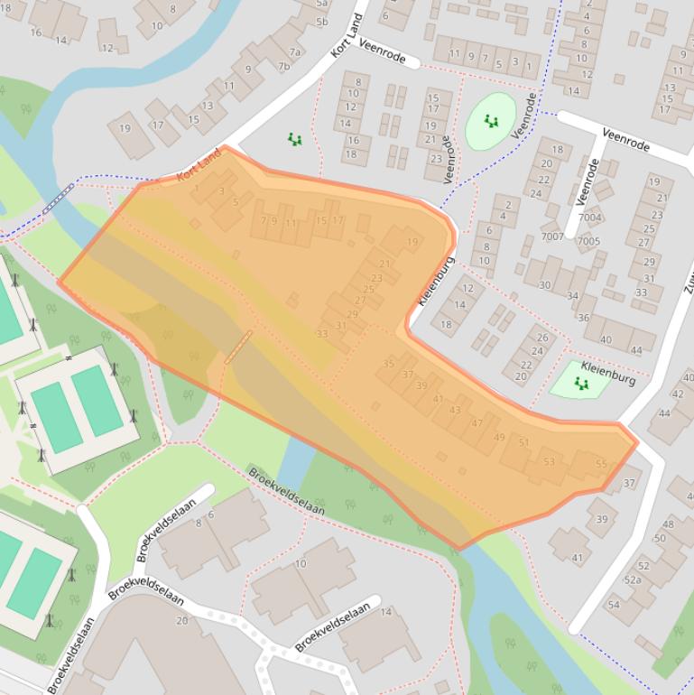 Kaart van postcodegebied 2411ZB.