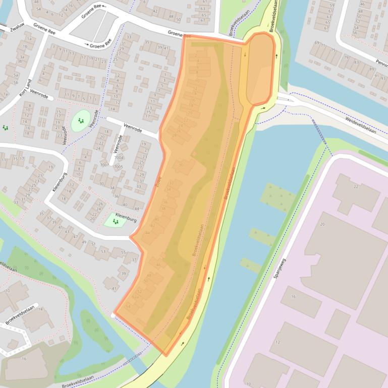 Kaart van postcodegebied 2411ZK.
