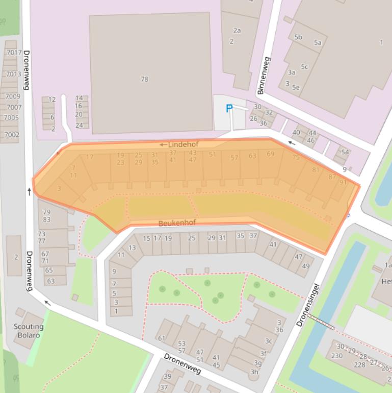 Kaart van postcodegebied 2411ZW.