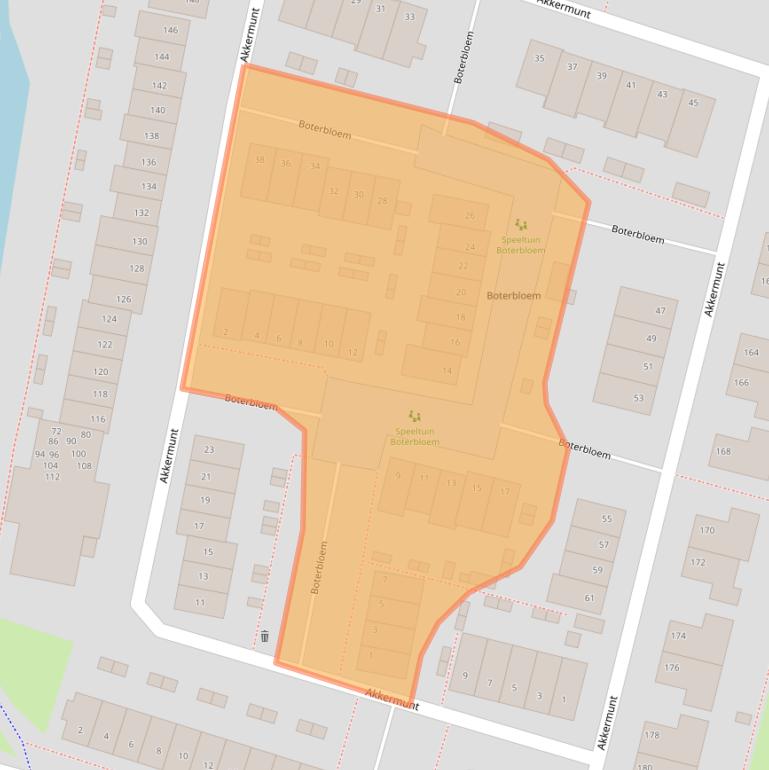 Kaart van postcodegebied 2412AG.