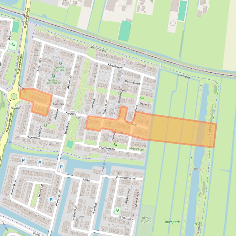 Kaart van postcodegebied 2412AH.